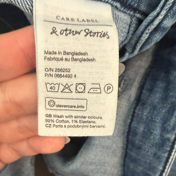 & other stories Wide Leg Blue Jean Denim Retro Pocket High Waist 29 - Picture 10 of 16